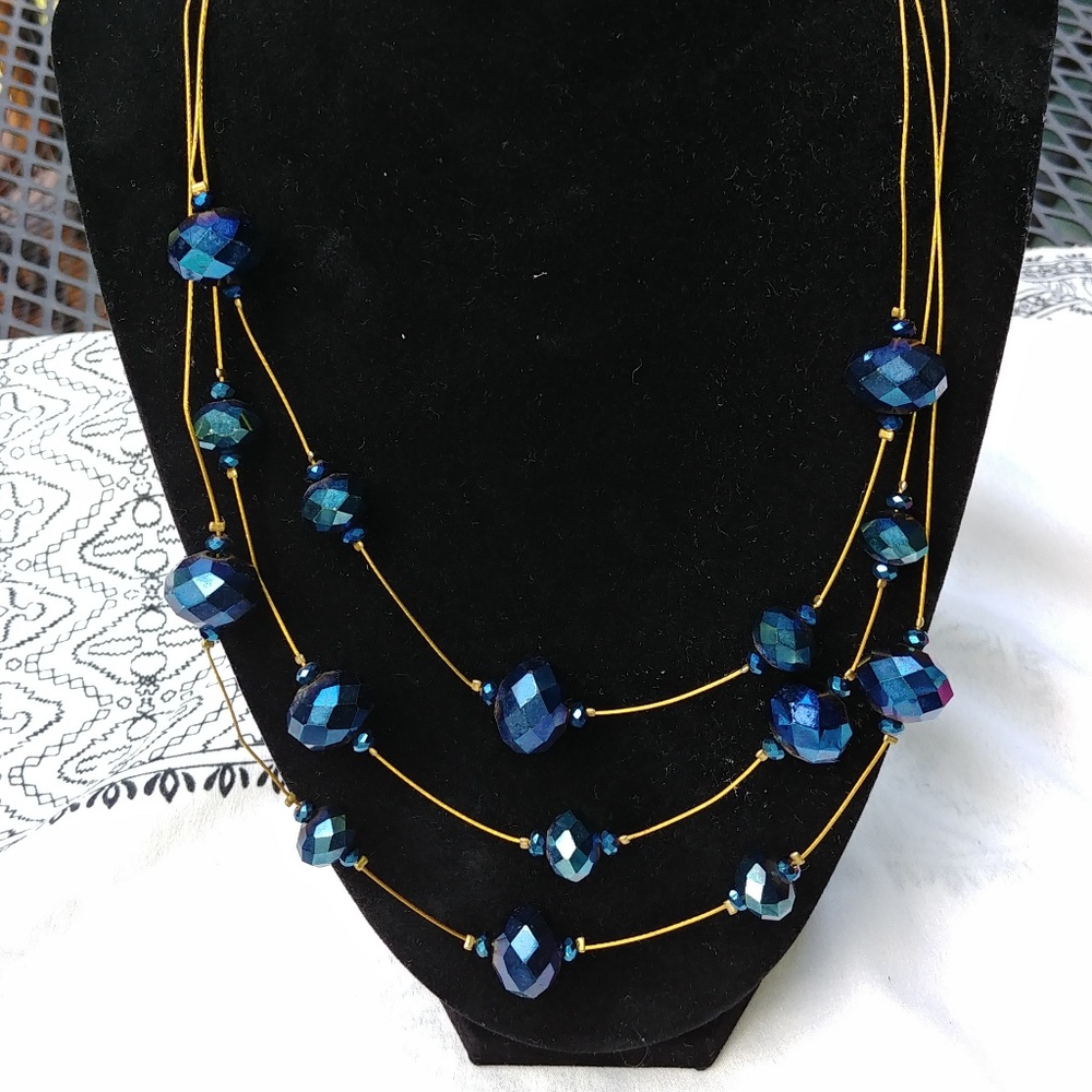 Blue and gold necklace
